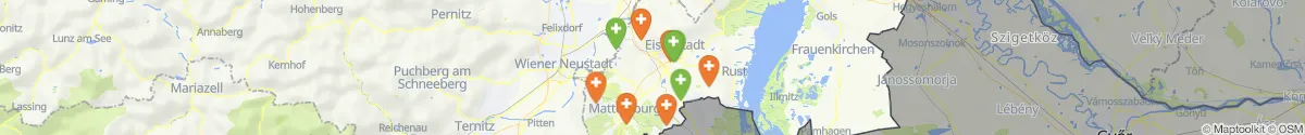 Kartenansicht für Apotheken-Notdienste in der Nähe von Müllendorf (Eisenstadt-Umgebung, Burgenland)